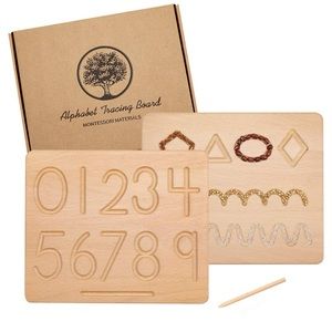 My First Learn To Write Wood Double Sided Number & Shape Tracing Board & Stylus